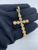 14K Gold Circle Cross Diamond Pendant - additional product view 3
