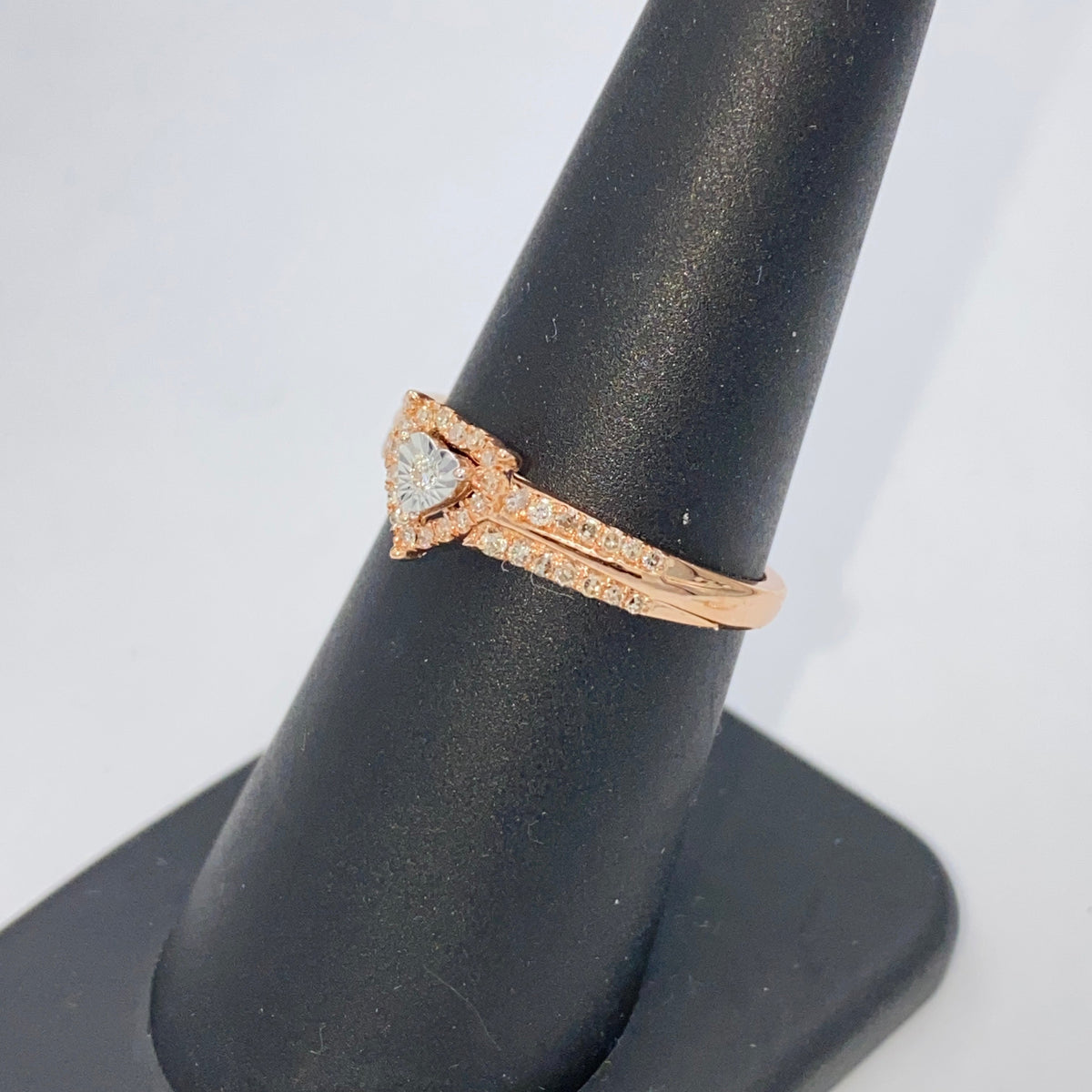 10K Gold Heart Halo Diamond Ring - additional product view 11