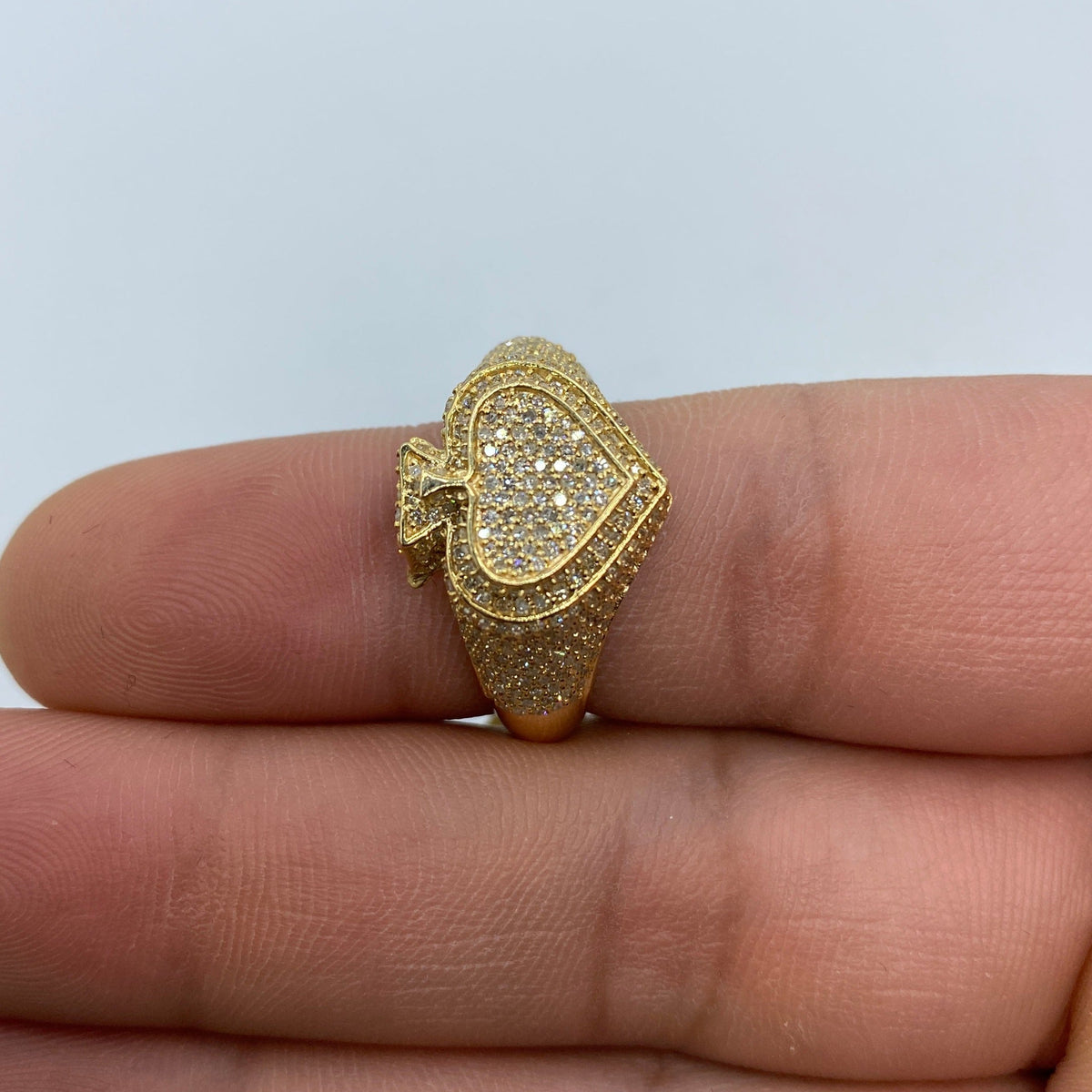 10K Gold 3D Spade Diamond Ring - additional product view 5