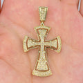 10K Gold Clarence Cross Diamond Pendant in yellow gold - close-up product photo