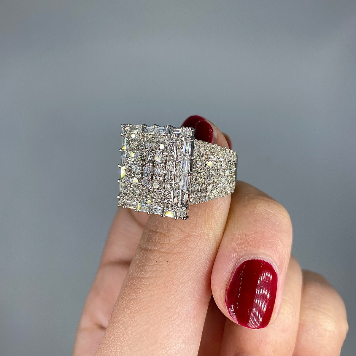 14K Gold Diamond Square Baguette Ring - additional product view 5