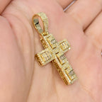 10K Gold Humble Cross Diamond Baguette Pendant - additional product view 6