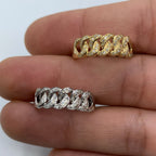 10K Gold Cuban Link Diamond Ring (7mm) - additional product view 3