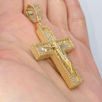 14K Gold Sunday Cross Diamond Pendant - additional product view 3
