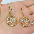 14K Gold Tree of Life Hoop Earrings - additional product view 2