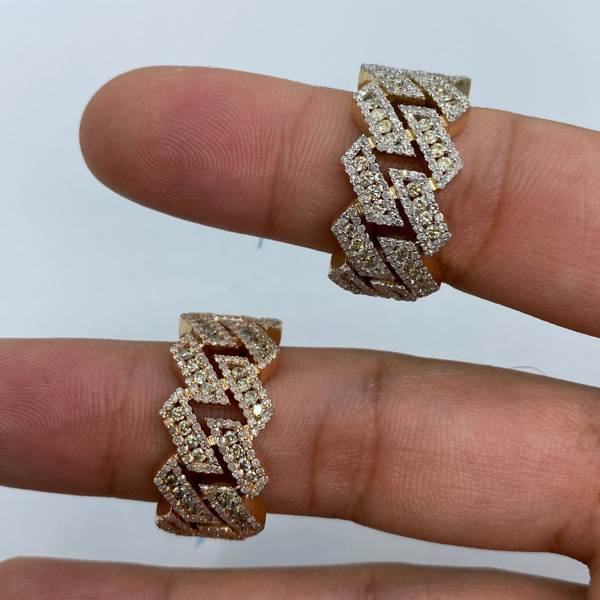 14K Gold 13mm Hawaiian Cuban Link Diamond Ring - additional product view 2