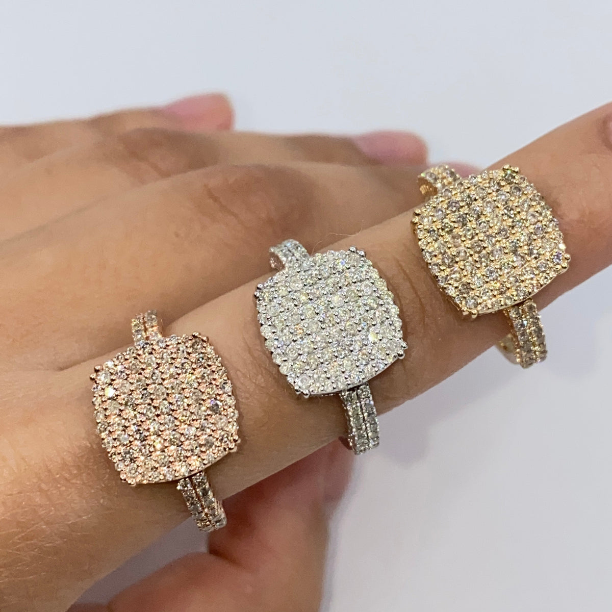 14K Gold Square Diamond Ring - additional product view 3