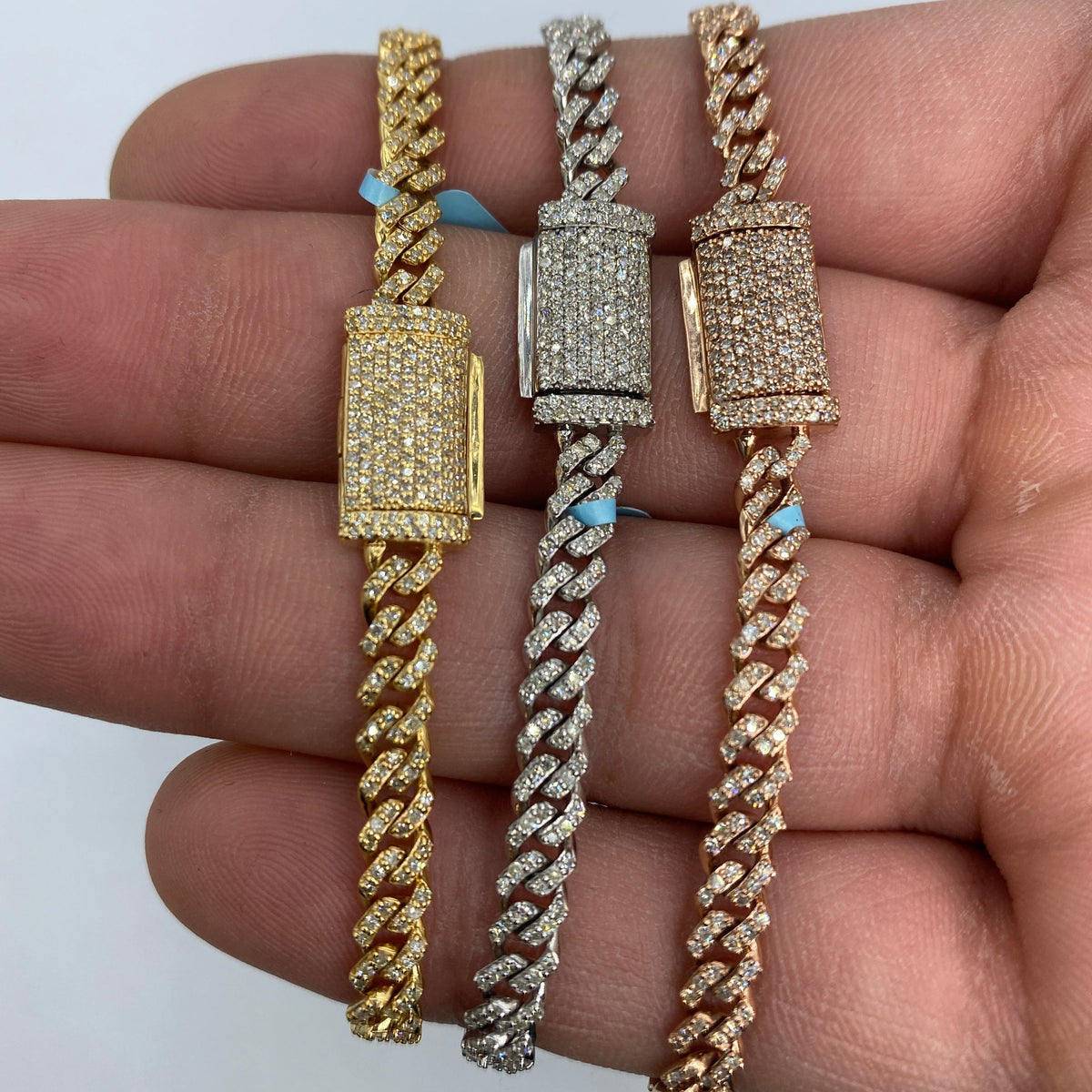 14K Gold 5mm Cuban Link Diamond Bracelet 7–8 in - additional product view 6