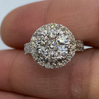 14K Gold Circle 3D Flower Diamond Engagement Ring - additional product view 4