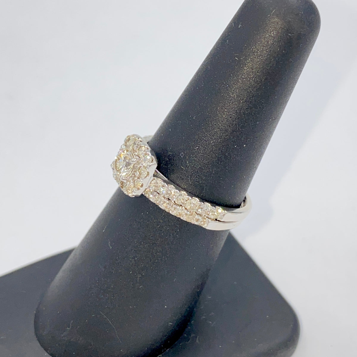 14K Gold Marilyn Square Halo Stack Diamond Engagement Ring - additional product view 8