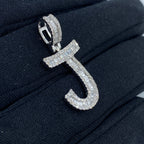 14K Gold Initial J Diamond Baguette Pendant - additional product view 2