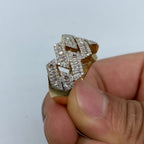 10K Gold Razer Sharp Cuban Link Diamond Baguette Ring - additional product view 5