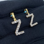 14K Gold Single Stone Initial Z Diamond Pendant - additional product view 4