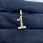 14K Gold Number 1 Diamond Pendant - additional product view 2