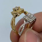 14K Gold Spiral Square Large Center Stone Diamond Engagement Ring - additional product view 7