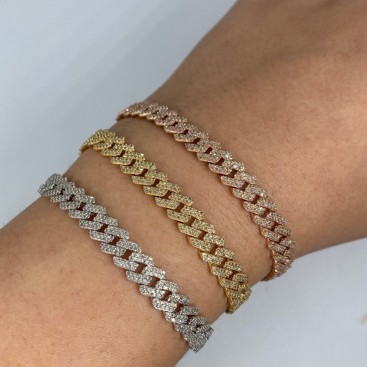 14K Gold 8mm Cuban Link Diamond Bracelet 7–8 in - additional product view 2