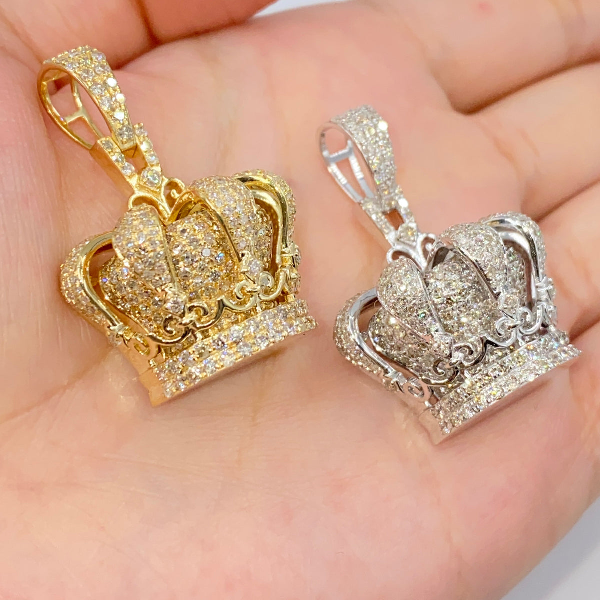 10K Gold Regal Crown Diamond Pendant - additional product view 5