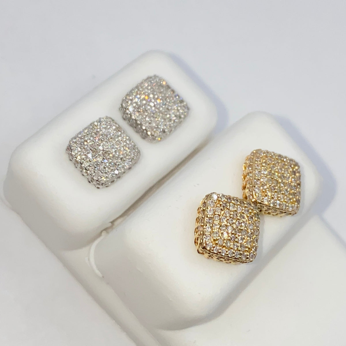 14K Gold 8mm Irving Rounded Square Diamond Earrings - additional product view 7