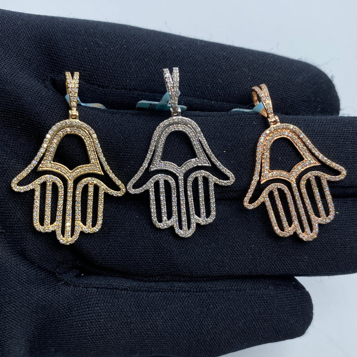 14K Gold Hamsa Diamond Pendant - additional product view 2