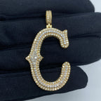 Initial C Old English Diamond Pendant - additional product view 2