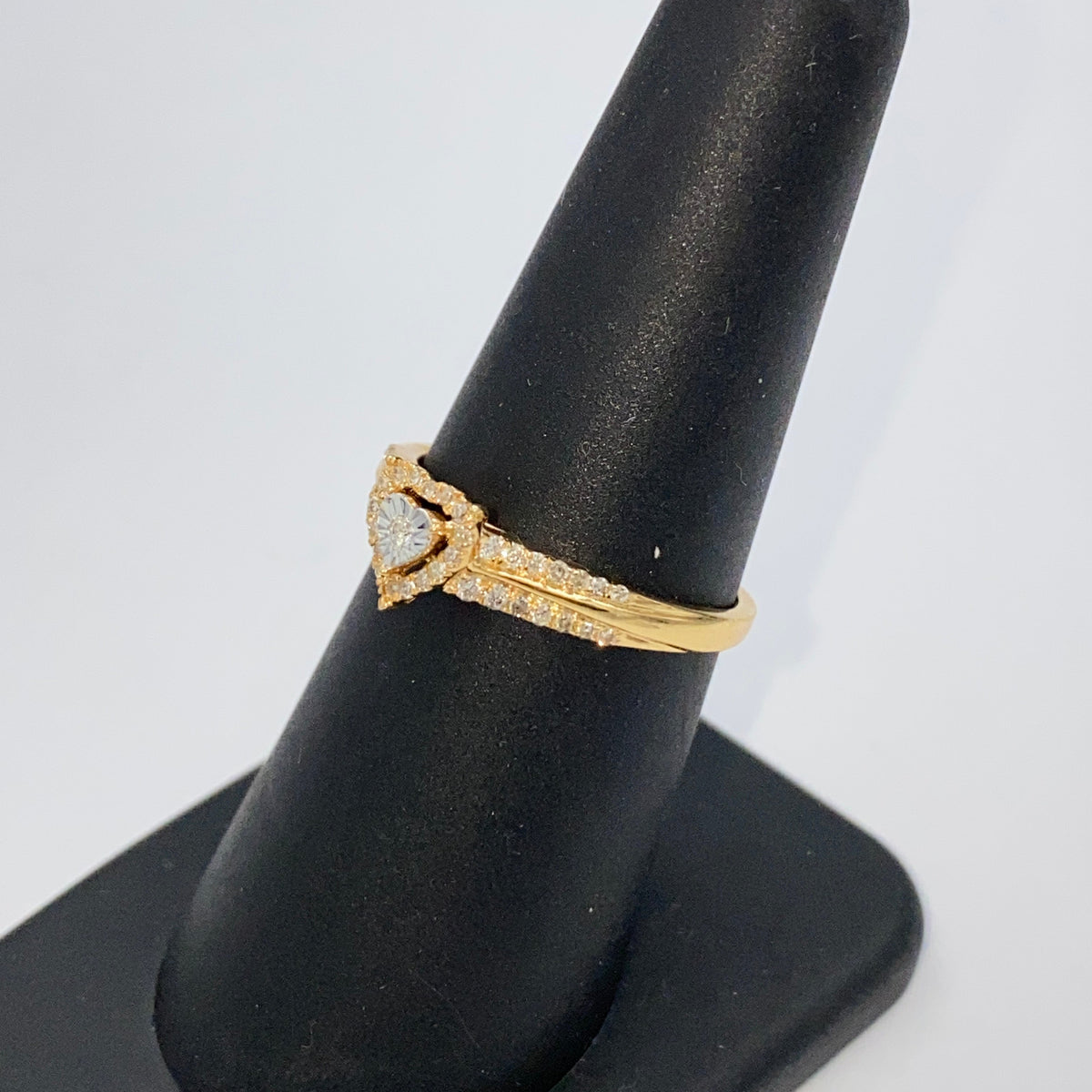 10K Gold Heart Halo Diamond Ring - additional product view 7