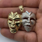 10K Gold Laugh Now Cry Later Pendant 1.7 in - additional product view 2