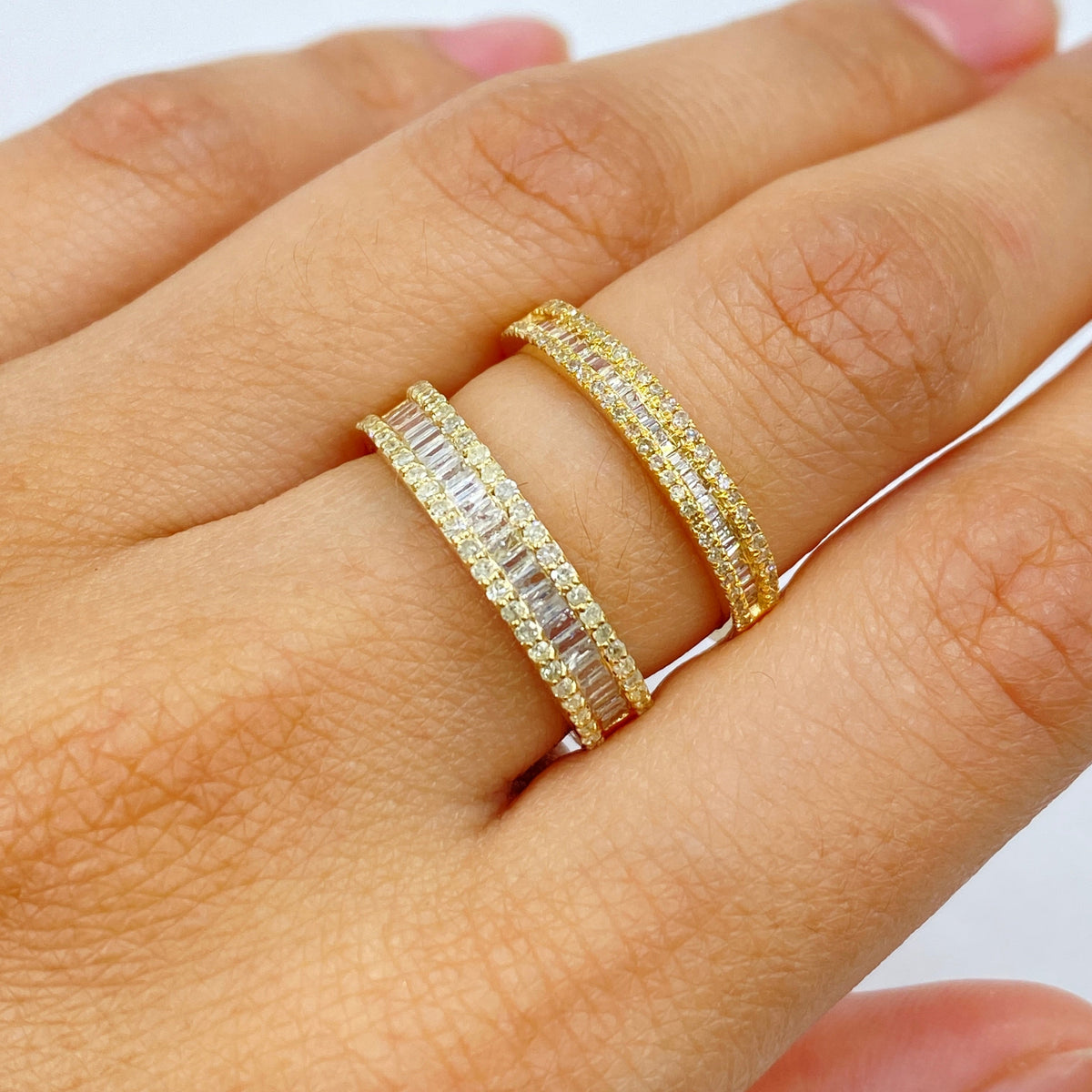10K Gold Diamond Baguette Band - additional product view 3