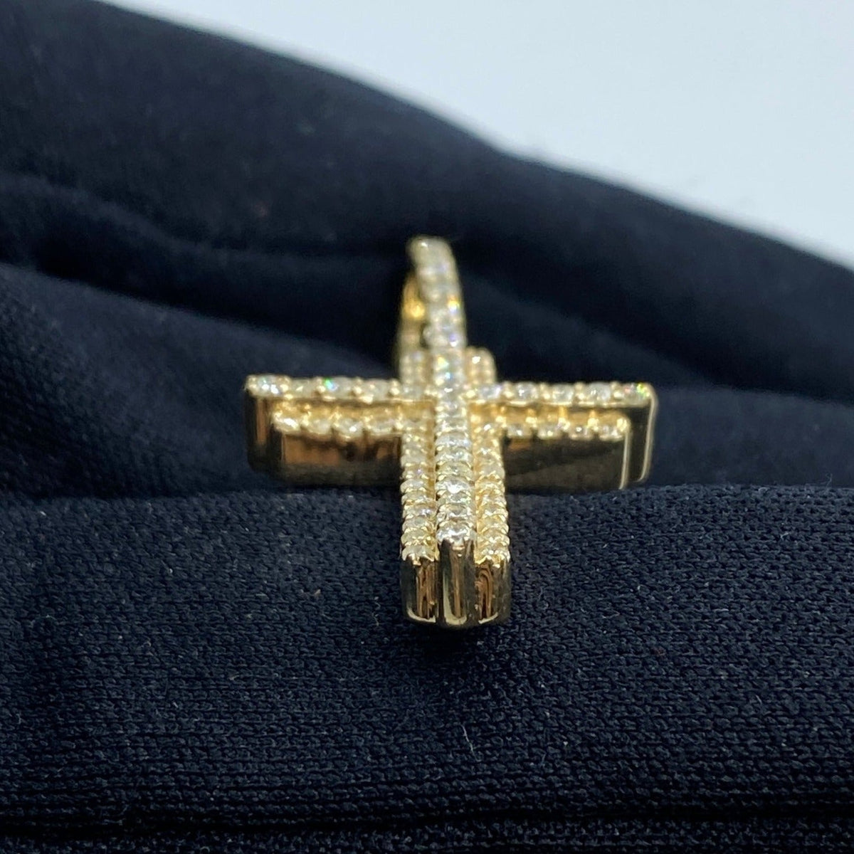 10K Gold Roman Cross Diamond Pendant - additional product view 4