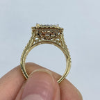 14K Gold Rain Box Halo Diamond Baguette Ring - additional product view 6