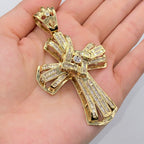 10K Gold Francis Cross Diamond Baguette Pendant - additional product view 2