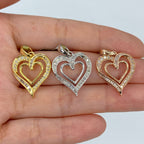 10K Ribbon Heart in Rose Gold Diamond Baguette Pendant - additional product view 2