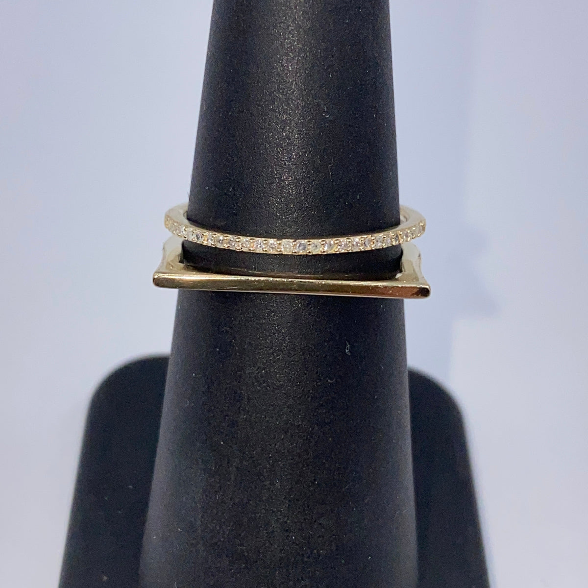 14K Gold Stack Diamond Ring Adjustable - additional product view 7