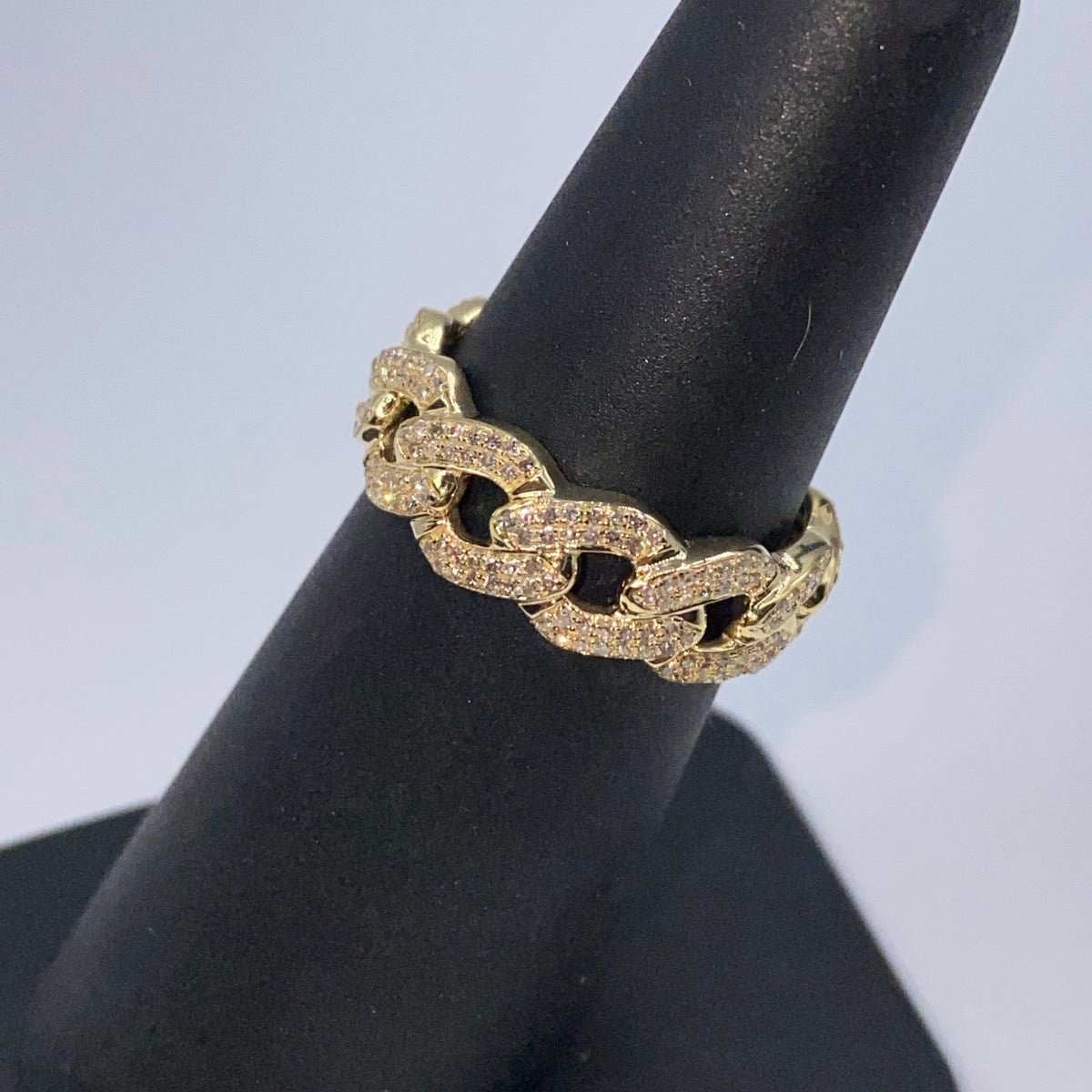 10K Gold Cuban Link Diamond Ring - additional product view 9