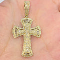 10K Gold Reed Cross Diamond Pendant in yellow gold - close-up product photo