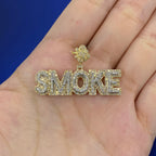 10K Gold Smoke Name Plate Diamond Pendant - additional product view 2