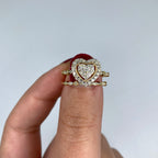 14K Gold Halo Heart Stack Diamond Ring - additional product view 4
