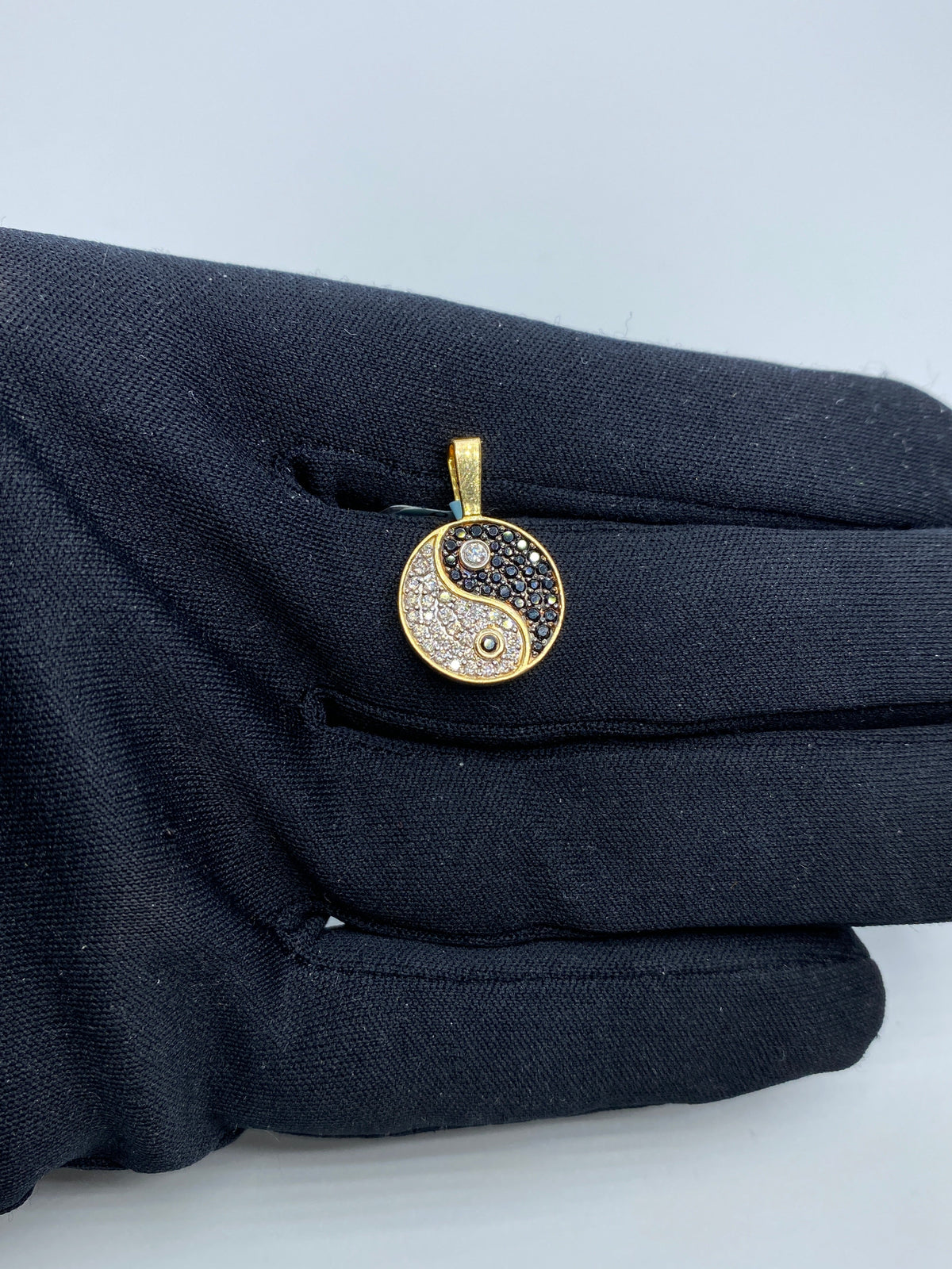 14K Gold Yin and Yang Diamond Pendant - additional product view 3