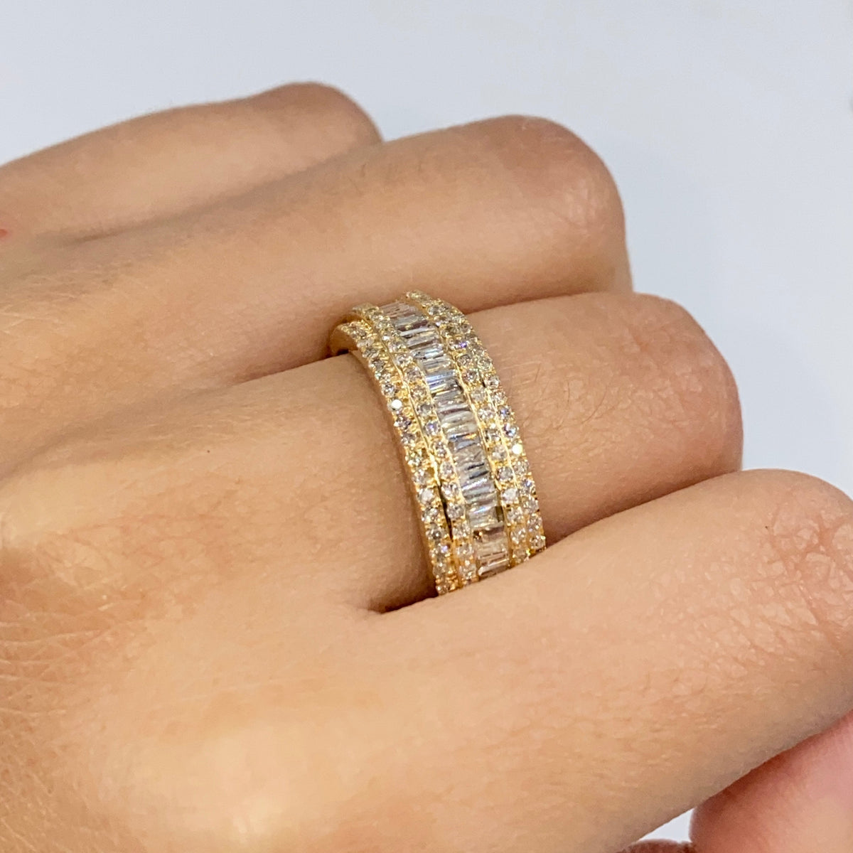 14K Gold Succession Diamond Baguette Ring - additional product view 2