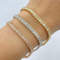 14K Gold 4.3mm Baguette Tennis Diamond Bracelet 7 in - main product photo