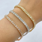14K Gold 4.3mm Baguette Tennis Diamond Bracelet 7 in - main product photo
