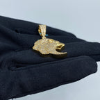14K Gold Lion Head Diamond Pendant - additional product view 4