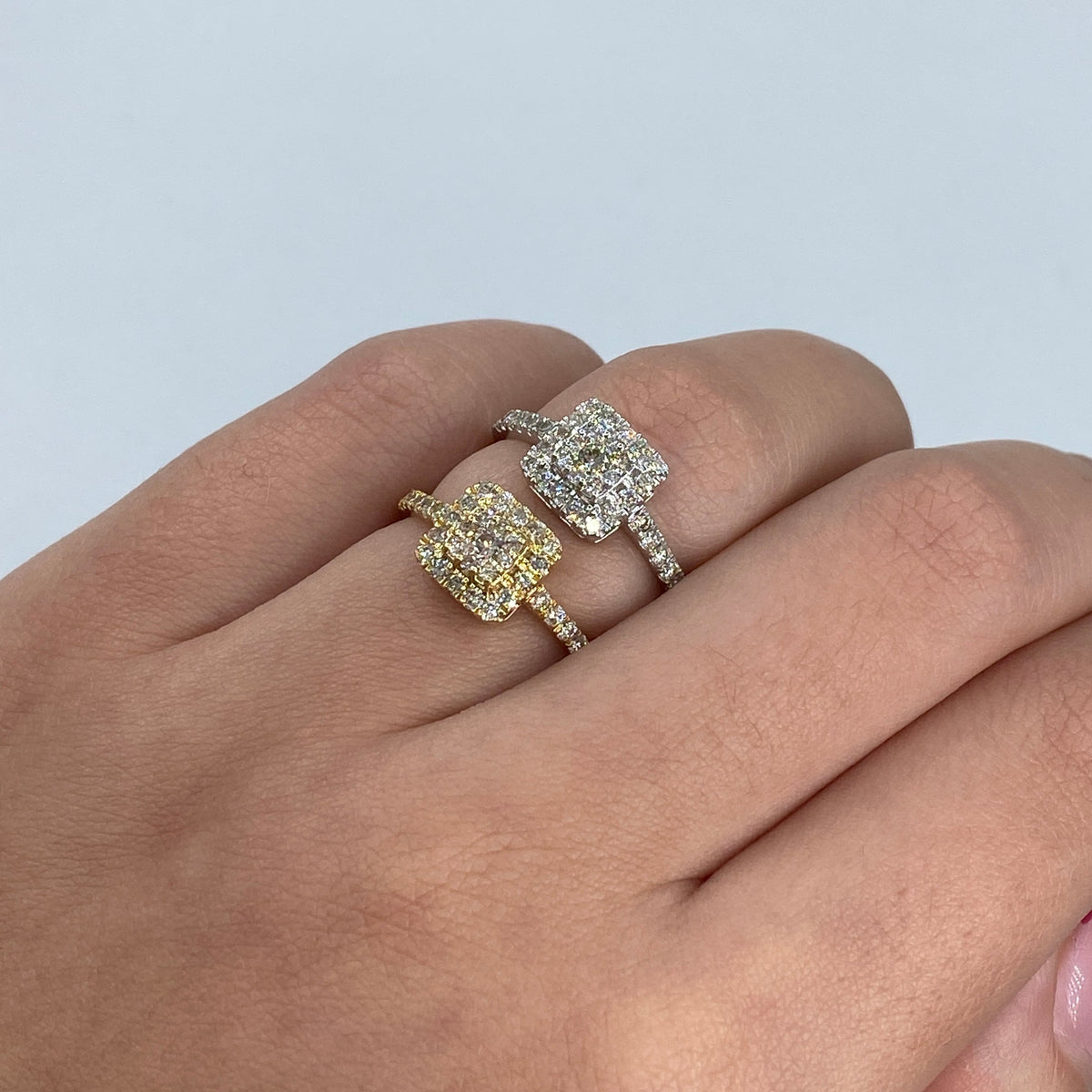 14K Gold Lucia Rounded Square Diamond Engagement Ring - additional product view 3