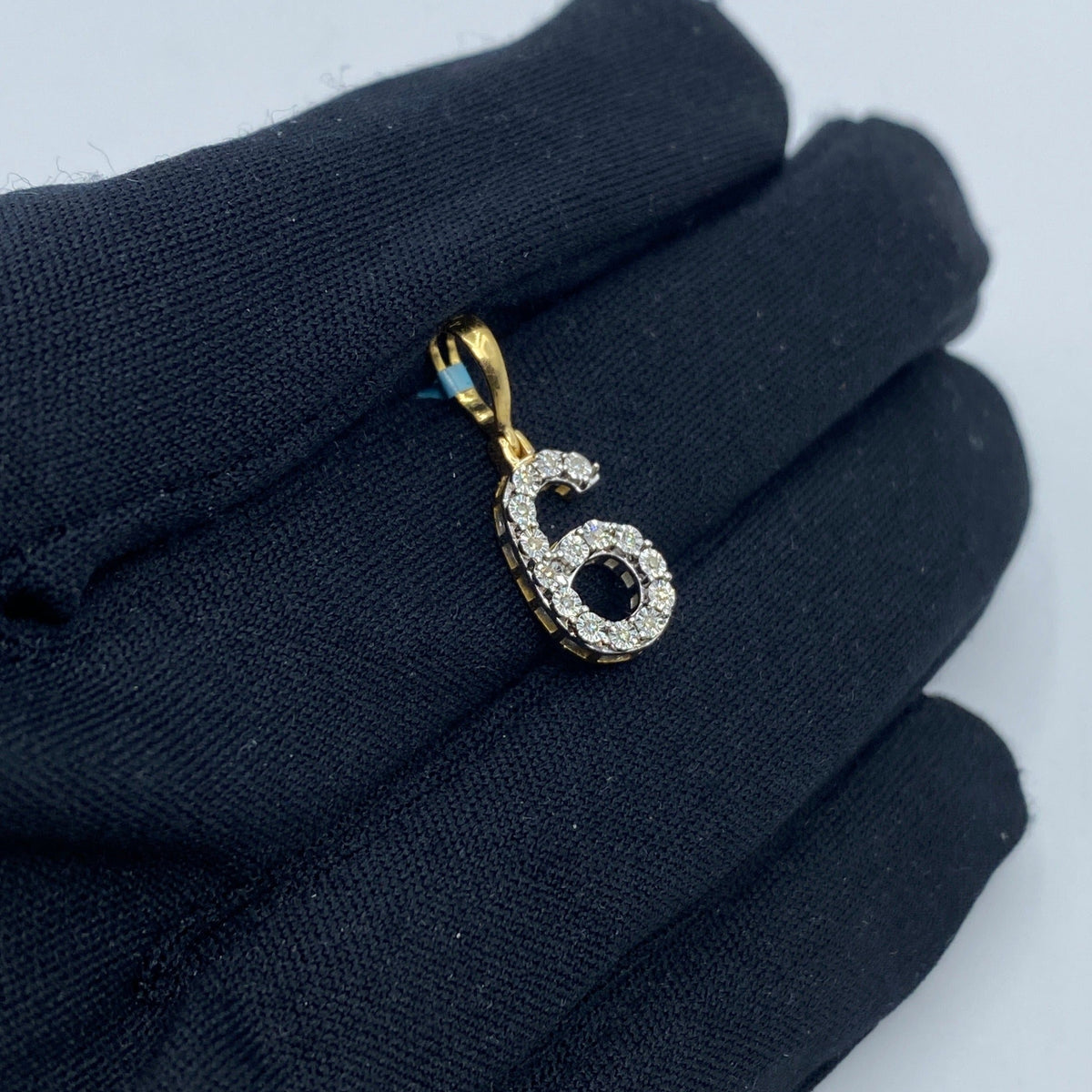 14K Gold Number 6 Diamond Pendant - additional product view 3