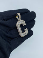 Initial C Baguette Diamond Pendant - additional product view 3