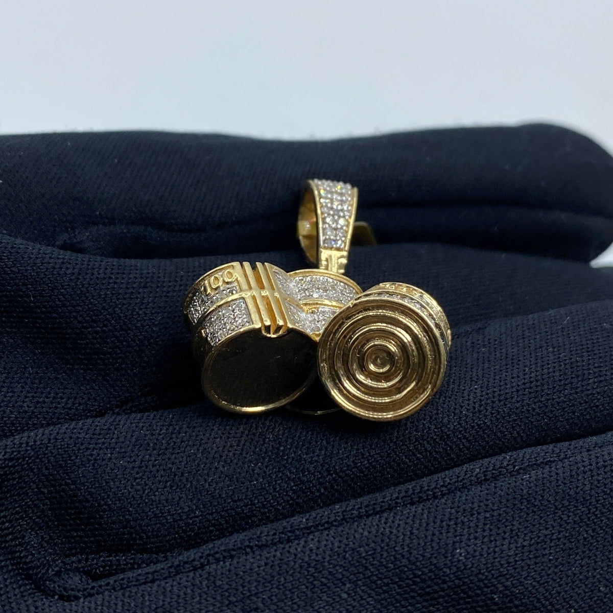 10K Gold Bundles of Cash Diamond Pendant - additional product view 4