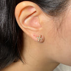 14K Gold Clover Diamond Earrings - additional product view 6