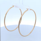 14K Gold Large 2mm Hoop Earrings - additional product view 3