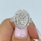 14K Gold Vanity Oval Halo Diamond Ring - additional product view 4