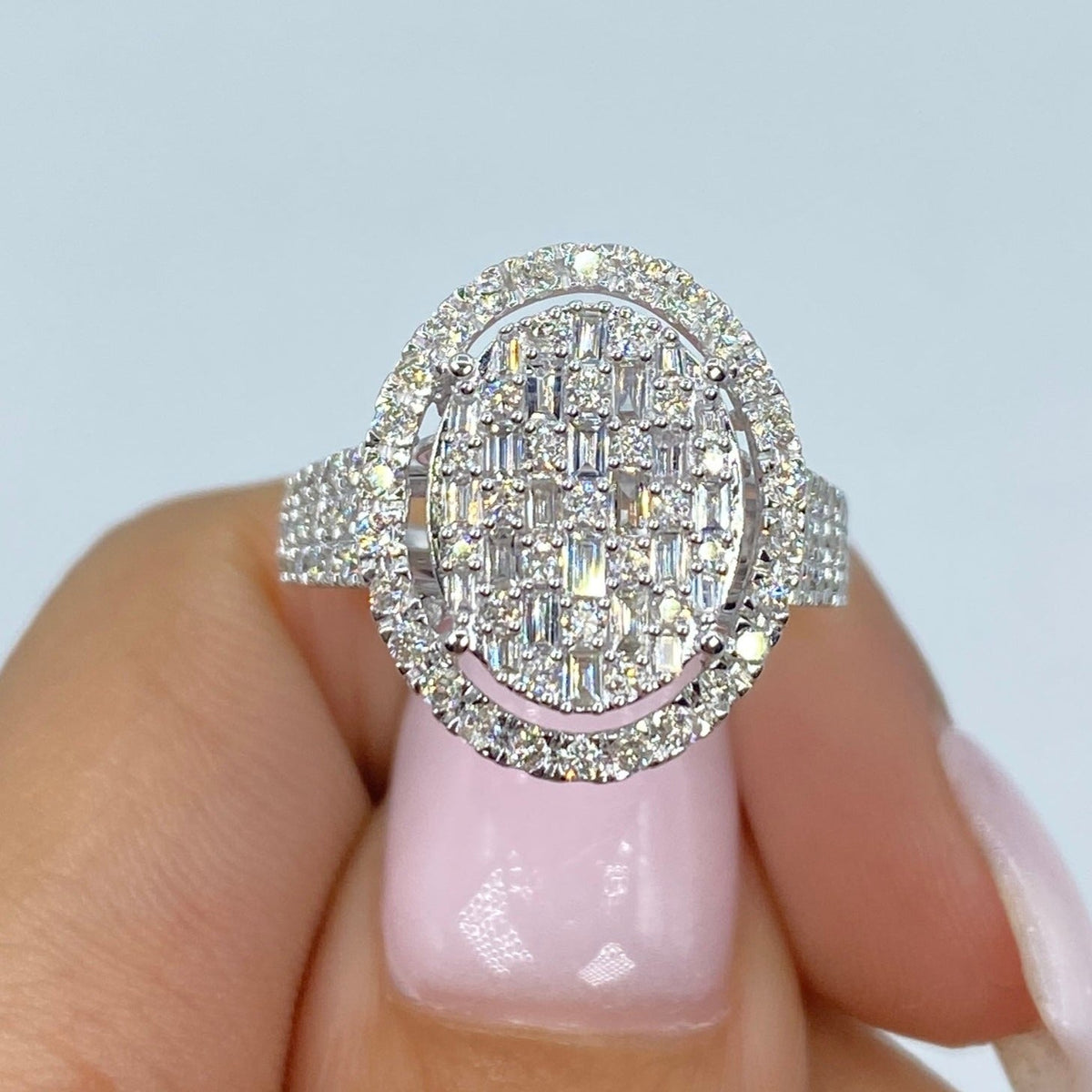 14K Gold Vanity Oval Halo Diamond Ring - additional product view 4