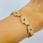 14K Gold Hamsa Adjustable Diamond Bracelet - additional product view 2